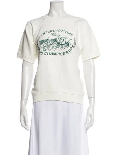 Pre-owned Cherry Los Angeles Graphic Print Crew Neck Sweatshirt In White