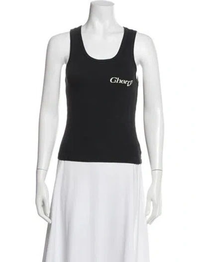 Pre-owned Cherry Los Angeles Graphic Print Crew Neck Top In Neutrals