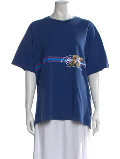 Pre-owned Cherry Los Angeles Graphic Print Crew Neck T-shirt In Blue