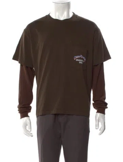 Pre-owned Cherry Los Angeles Graphic Print Crew Neck T-shirt In Brown