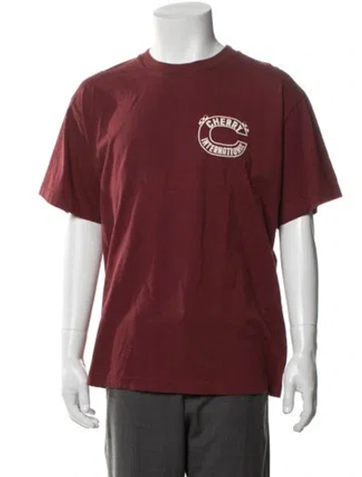 Pre-owned Cherry Los Angeles Graphic Print Crew Neck T-shirt W/ Tags In Burgundy