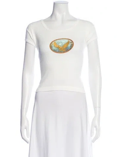 Pre-owned Cherry Los Angeles Graphic Print Crew Neck T-shirt In White