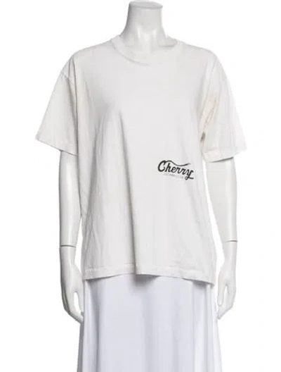 Pre-owned Cherry Los Angeles Graphic Print Crew Neck T-shirt In White