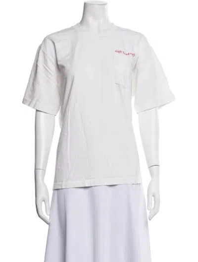 Pre-owned Cherry Los Angeles Graphic Print Crew Neck T-shirt In White