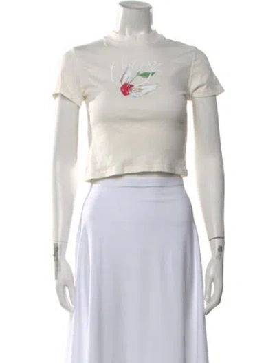 Pre-owned Cherry Los Angeles Graphic Print Mock Neck Crop Top In Multi