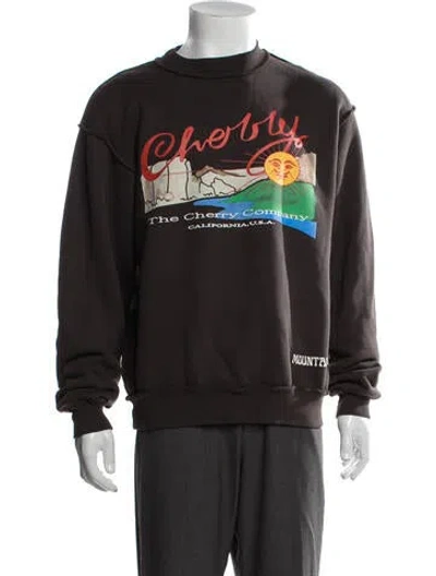 Pre-owned Cherry Los Angeles Graphic Print Mock Neck Pullover In Blue