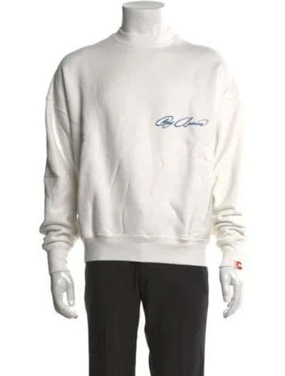 Pre-owned Cherry Los Angeles Graphic Print Mock Neck Sweatshirt In White