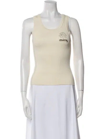 Pre-owned Cherry Los Angeles Graphic Print Scoop Neck Top In Neutral