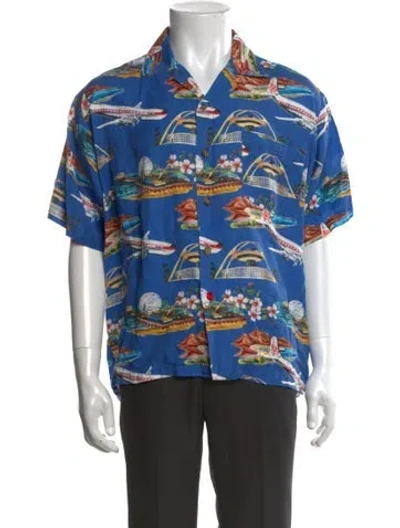 Pre-owned Cherry Los Angeles Graphic Print Short Sleeve Shirt In Blue