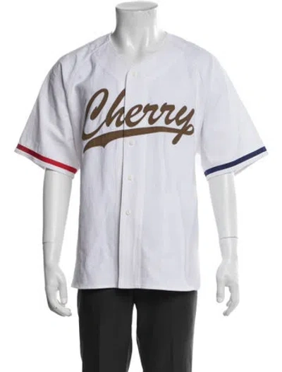Pre-owned Cherry Los Angeles Graphic Print Short Sleeve Shirt In Gray