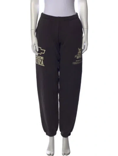 Pre-owned Cherry Los Angeles Graphic Print Straight Leg Pants In Black