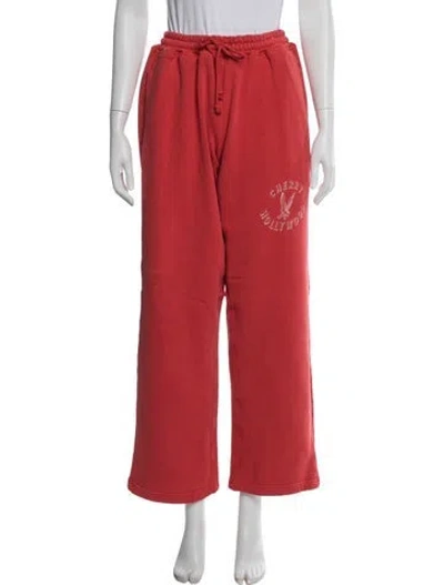 Pre-owned Cherry Los Angeles Graphic Print Sweatpants In Red