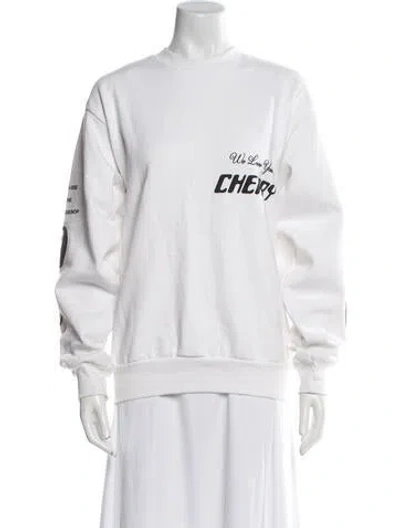 Pre-owned Cherry Los Angeles Graphic Print Turtleneck Sweater In Neutral