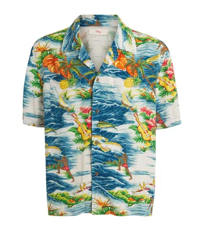 Cherry Los Angeles Hawaiian Vacation Shirt In Blue