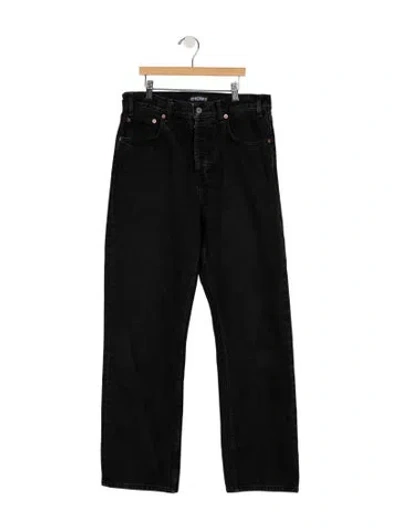 Pre-owned Cherry Los Angeles High-rise Straight Leg Jeans In Black