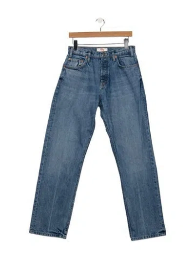Pre-owned Cherry Los Angeles High-rise Straight Leg Jeans In Blue