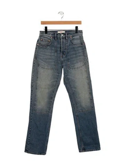 Pre-owned Cherry Los Angeles High-rise Straight Leg Jeans In Blue
