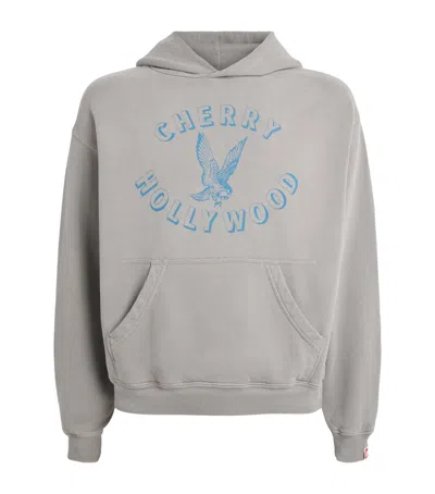 Cherry Los Angeles Logo-print Cotton-jersey Hoodie In Green