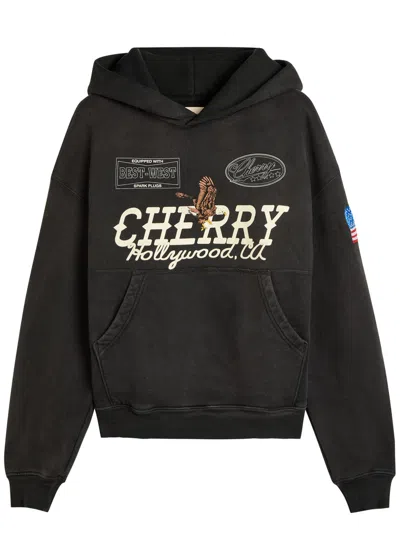 Cherry Los Angeles Hollywood Logo Hooded Cotton Sweatshirt In Multi