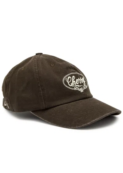Cherry Los Angeles Horse Power Logo Cotton Cap In Brown