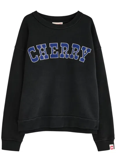 Cherry Los Angeles Logo-appliqué Cotton Sweatshirt In Black