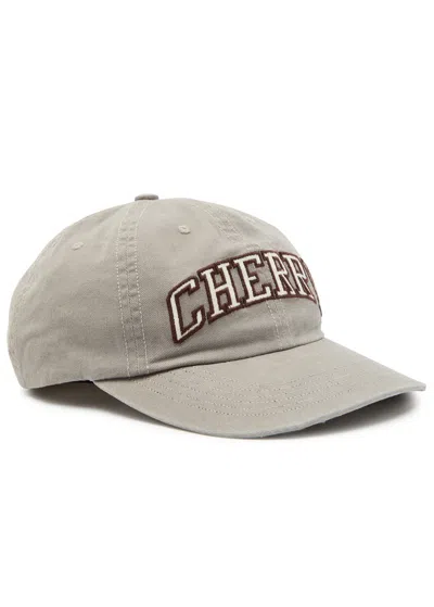 Cherry Los Angeles Logo-embroidered Cotton Cap In Gray