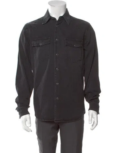 Pre-owned Cherry Los Angeles Long Sleeve Western Shirt In Gray