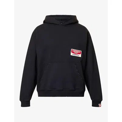 Cherry Los Angeles Mens Camo-print Relaxed-fit Cotton Hoody Black