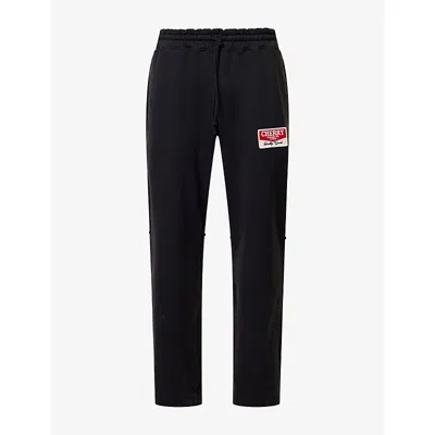 Cherry Los Angeles Mens Parachute Camo-print Cotton Jogging Bottoms Black