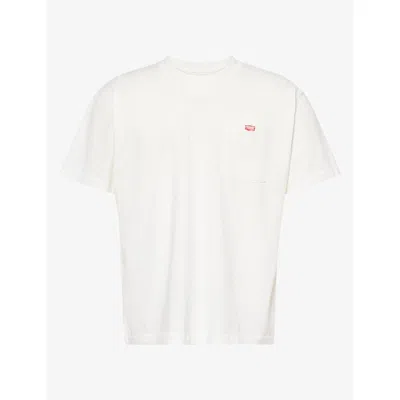 Cherry Los Angeles Mens Quality Goods Brand-print Cotton T-shirt Vintage White