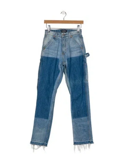 Pre-owned Cherry Los Angeles Mid-rise Straight Leg Jeans In Blue