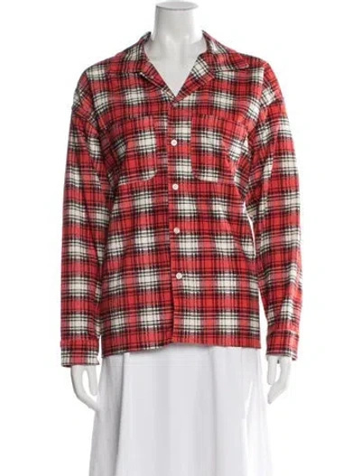 Pre-owned Cherry Los Angeles Plaid Print Jacket In Red