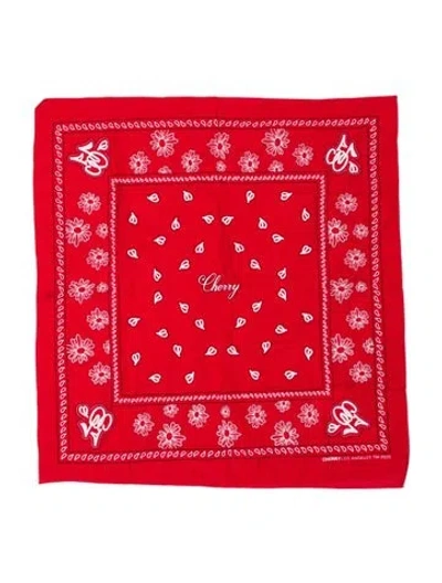 Pre-owned Cherry Los Angeles Printed Bandana In Red