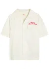 Cherry Los Angeles Roadrunner Embroidered Satin-twill Shirt In Neutral