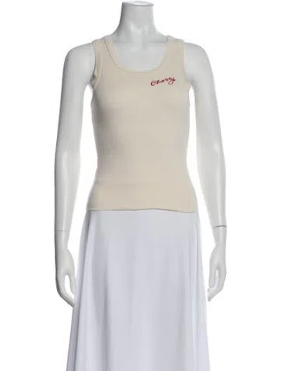 Pre-owned Cherry Los Angeles Scoop Neck Sleeveless Top In Neutral
