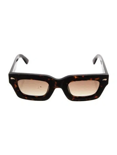 Pre-owned Cherry Los Angeles Square Tinted Sunglasses In Brown