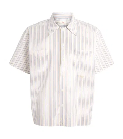 Cherry Los Angeles Stripe Western Mechanic Shirt In White