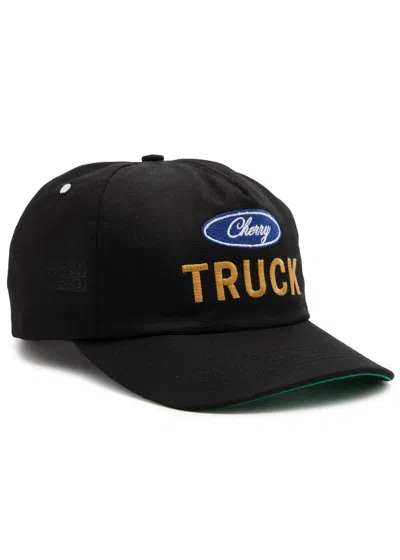 Cherry Los Angeles Truck 5 Panel Cotton Cap In Black