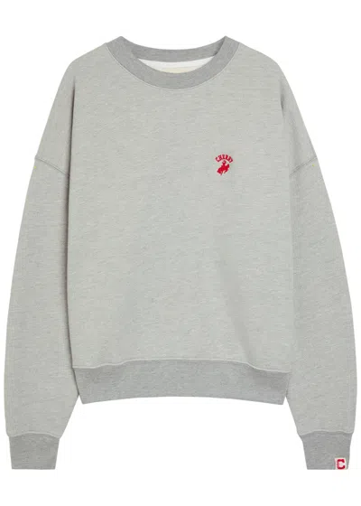 Cherry Los Angeles Western Athletic Logo-embroidered Cotton Sweatshirt In Gray