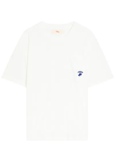 Cherry Los Angeles Western Athletic Logo-embroidered Cotton T-shirt In White