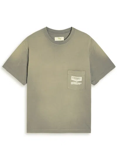 Cherry Los Angeles Western Printed Cotton T-shirt In Gray