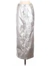 Cherry Mellow Faux Leather Skirt In Silver
