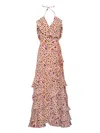 Cherubina Latika Ruffled Tiered Maxi Dress In Pink