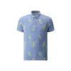 Cherv Men's Anyone Tiger Print Polo In Blue And Yellow In Multi
