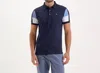 Cherv The Ariso Stretch Piquet Polo In Blue In Blue