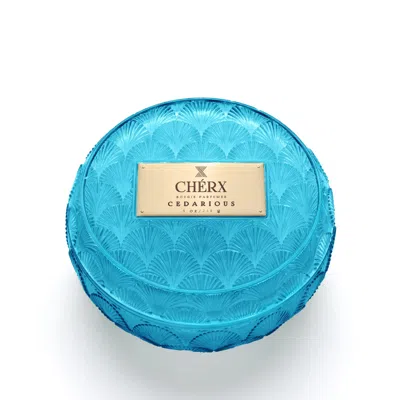 Chérx Blue Cedarious Glass Bowl Candle
