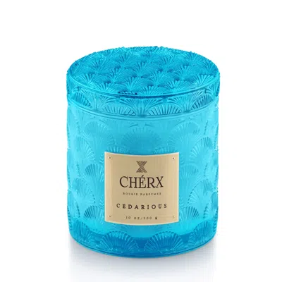 Chérx Blue Cedarious Glass Jar Candle