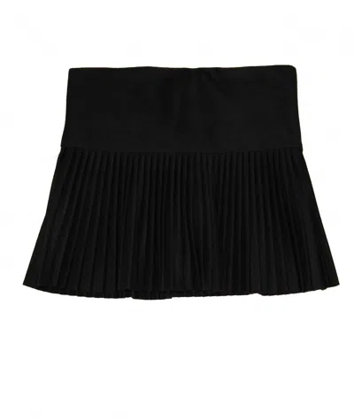Cheryl Creations Kids' Girl's Quinlan Suede Pleated Skort In Black