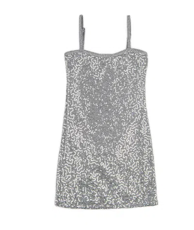 Cheryl Creations Girls Youth Cammie Sequin Dress In Silver