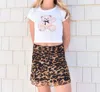 Cheryl Creations Juniors Gigi Mesh Bow Skirt In Leopard In Multi